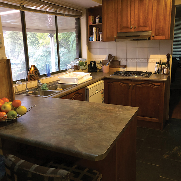 Kitchen before resurfacing